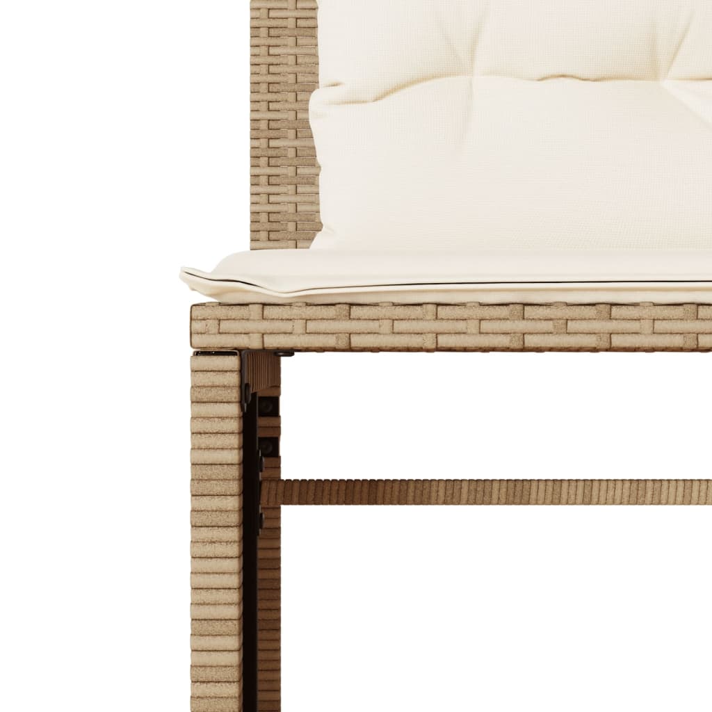 4-tlg. Garten-Sofagarnitur mit Kissen Beige Poly Rattan