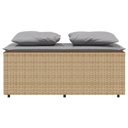 3-tlg. Garten-Essgruppe mit Kissen Beige Poly Rattan