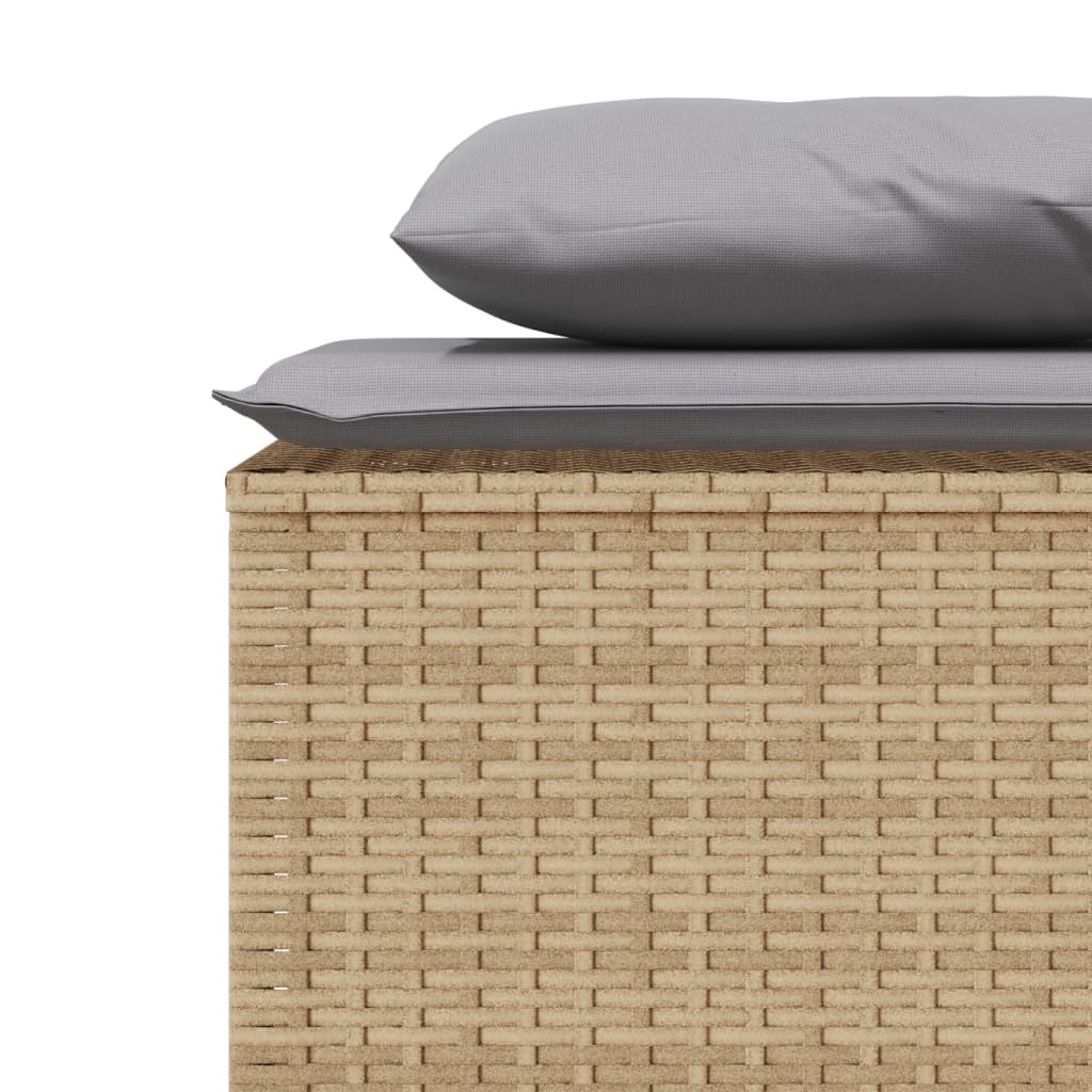 3-tlg. Garten-Essgruppe mit Kissen Beige Poly Rattan