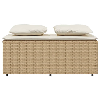 3-tlg. Garten-Essgruppe mit Kissen Beige Poly Rattan