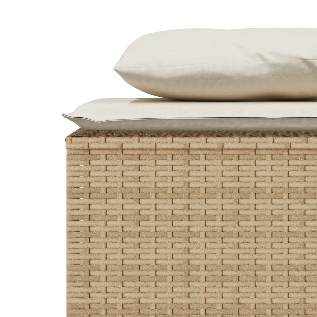 3-tlg. Garten-Essgruppe mit Kissen Beige Poly Rattan