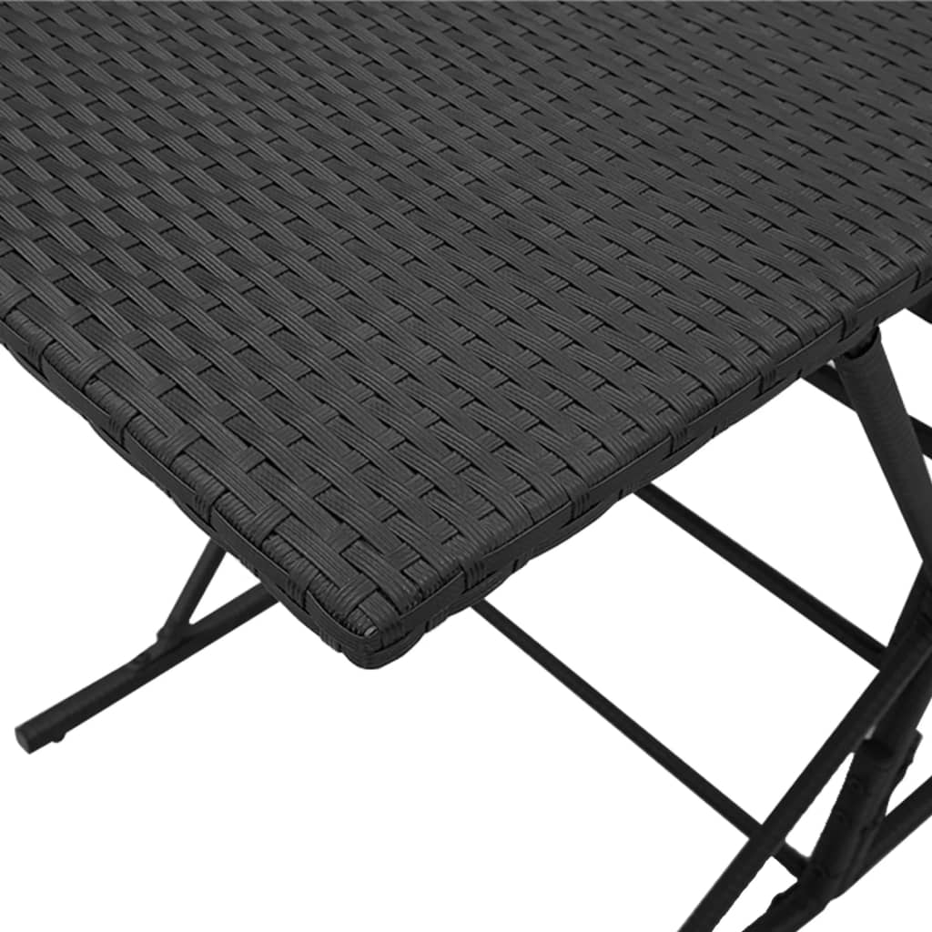 7-tlg. Garten-Essgruppe mit Kissen Schwarz Poly Rattan