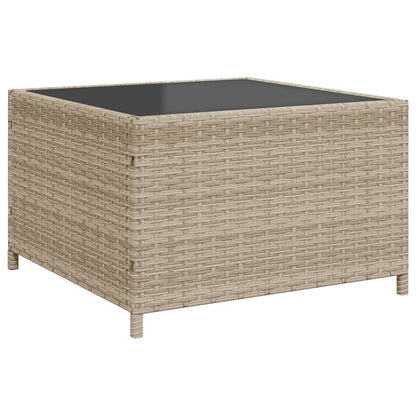 Gartensofa in L-Form mit Tisch und Kissen Hellgrau Poly Rattan