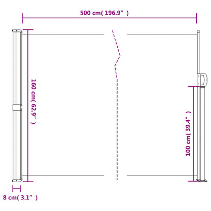 Seitenmarkise Ausziehbar Beige 160x500 cm