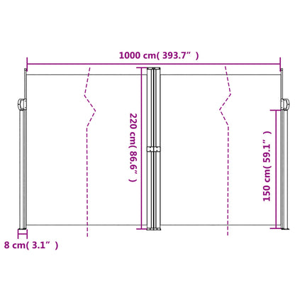 Seitenmarkise Ausziehbar Braun 220x1000 cm