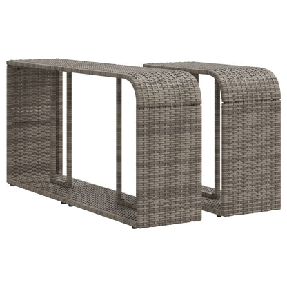 10-tlg. Garten-Sofagarnitur mit Kissen Hellgrau Poly Rattan