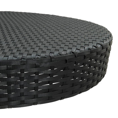 5-tlg. Gartenbar-Set mit Kissen Schwarz Poly Rattan