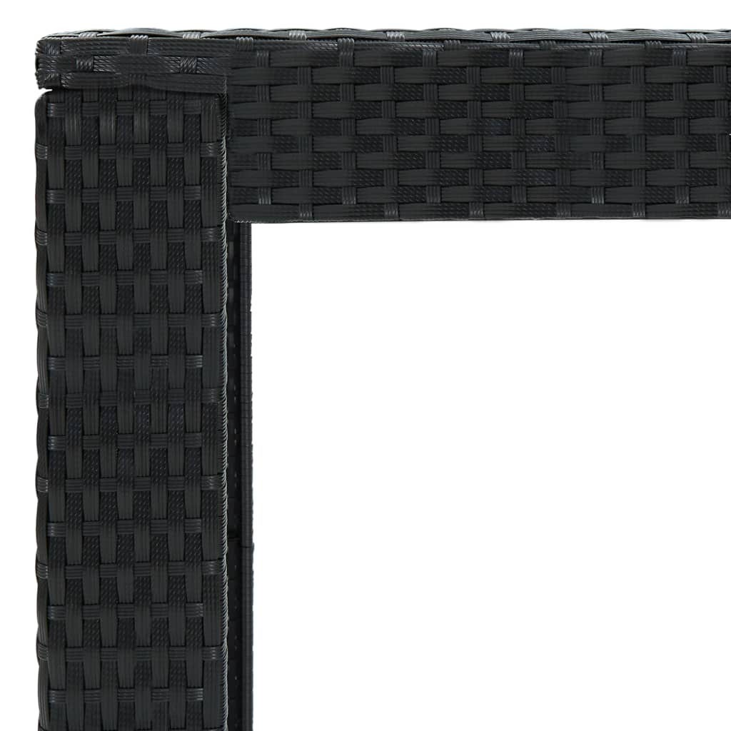 5-tlg. Gartenbar-Set mit Kissen Schwarz Poly Rattan