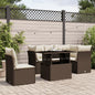 6-tlg. Garten-Sofagarnitur mit Kissen Braun Poly Rattan