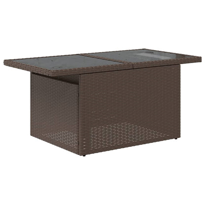 9-tlg. Garten-Sofagarnitur mit Kissen Braun Poly Rattan