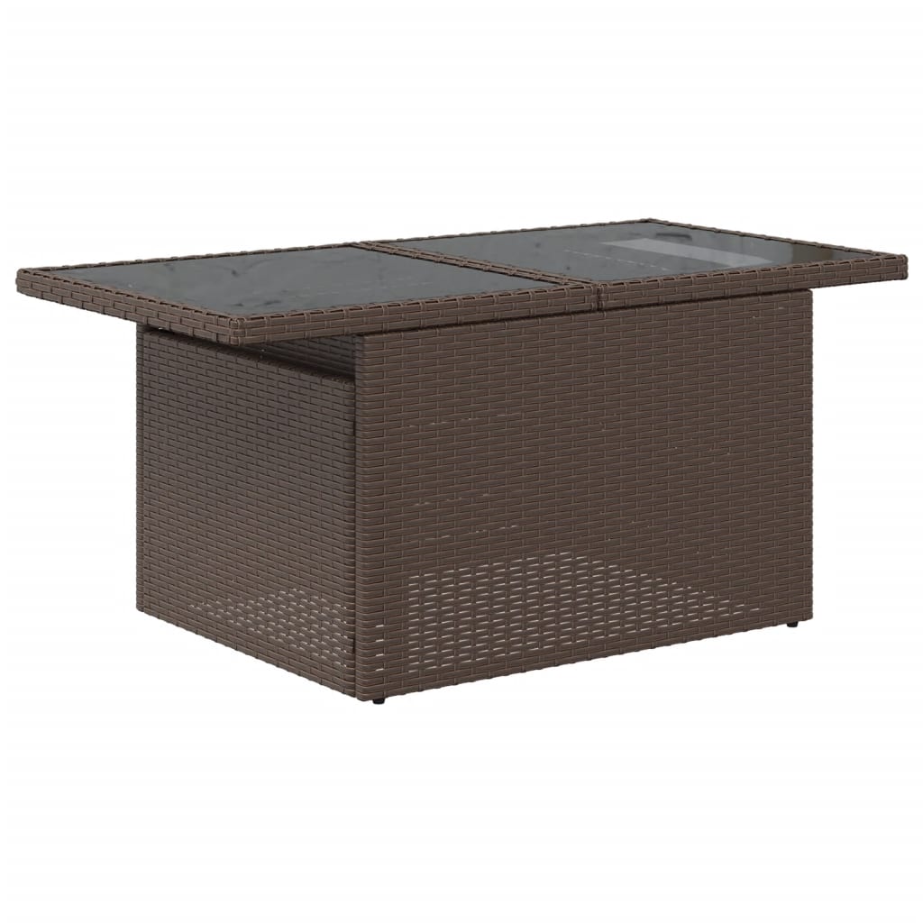 6-tlg. Garten-Sofagarnitur mit Kissen Braun Poly Rattan