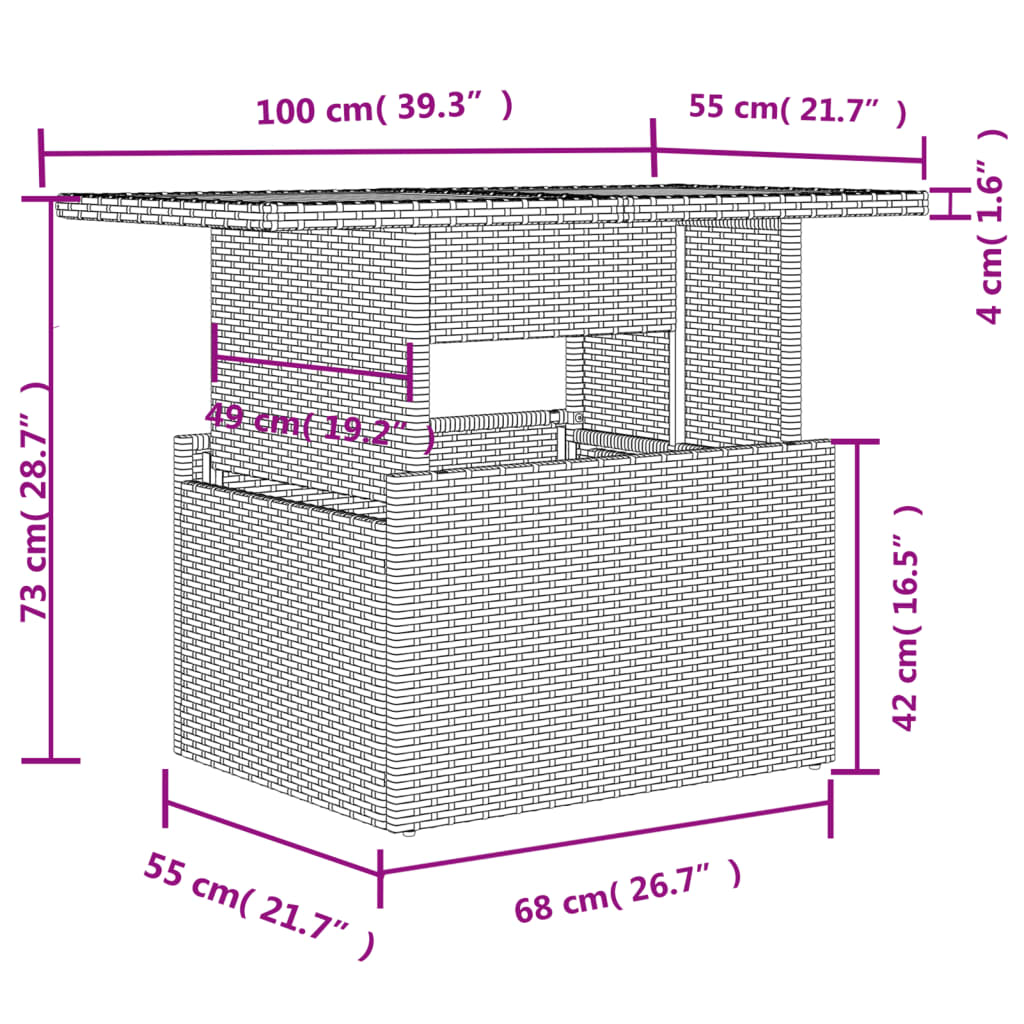 10-tlg. Garten-Sofagarnitur mit Kissen Beige Poly Rattan