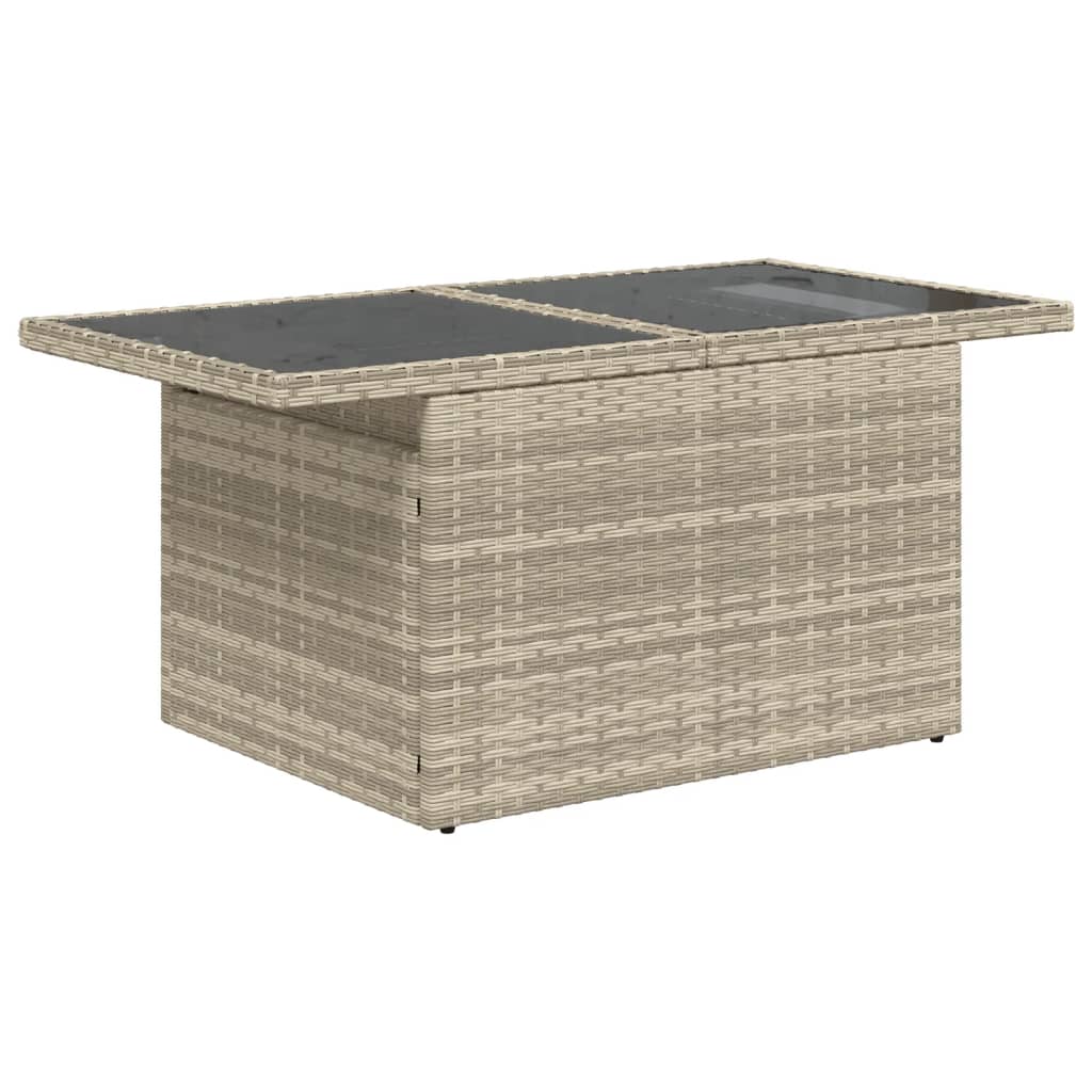 5-tlg. Garten-Sofagarnitur mit Kissen Hellgrau Poly Rattan