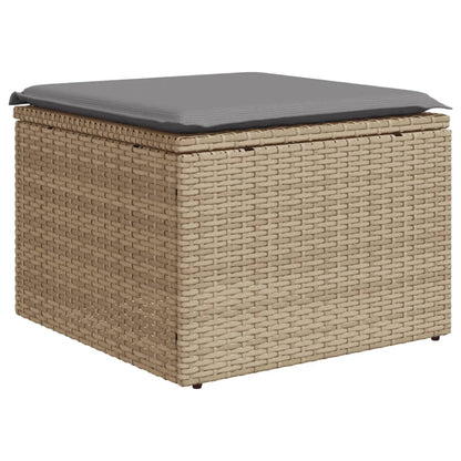 8-tlg. Garten-Sofagarnitur mit Kissen Beige Poly Rattan