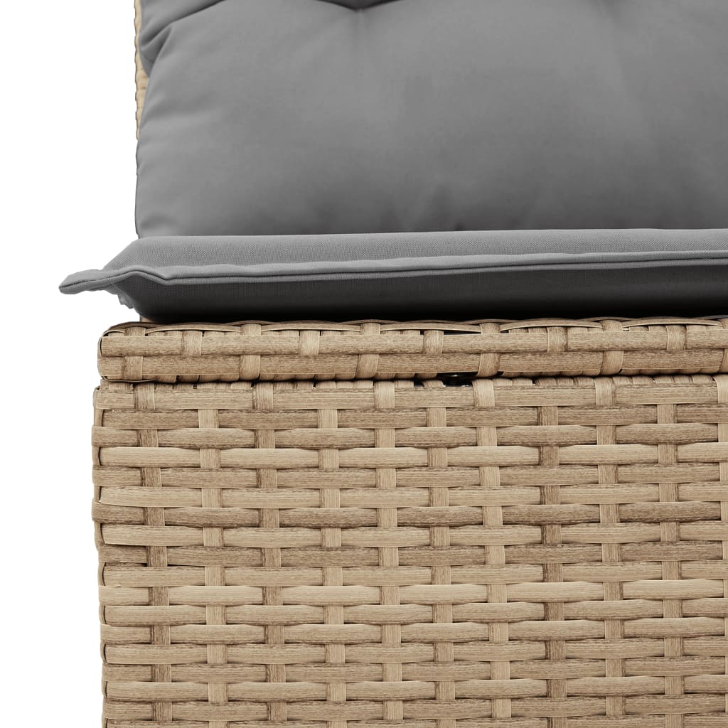 8-tlg. Garten-Sofagarnitur mit Kissen Beige Poly Rattan