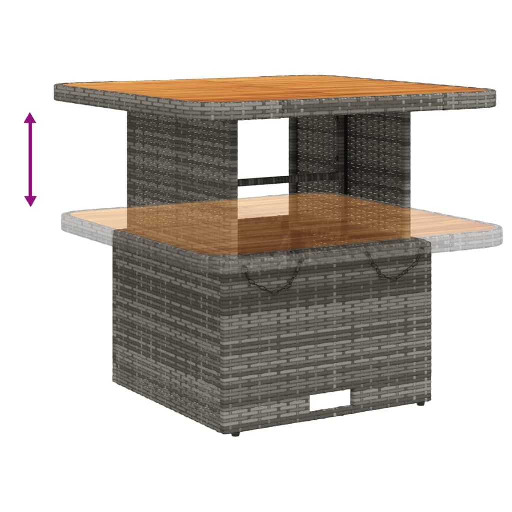 2-tlg. Garten-Sofagarnitur mit Auflagen Poly Rattan Grau