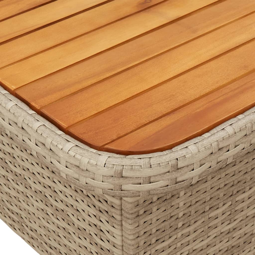 2-tlg. Garten-Sofagarnitur mit Kissen Beige Poly Rattan