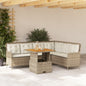 2-tlg. Garten-Sofagarnitur mit Kissen Beige Poly Rattan