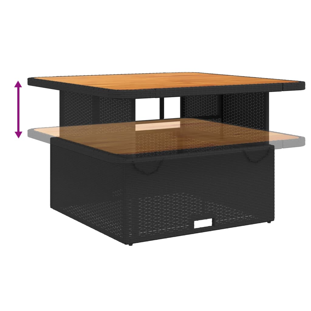 2-tlg. Garten-Sofagarnitur mit Auflagen Schwarz Poly Rattan