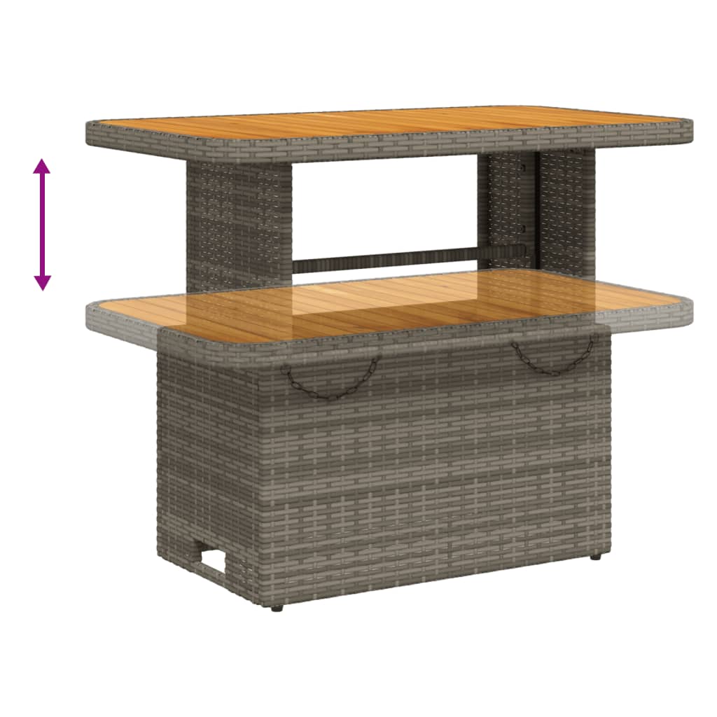 2-tlg. Garten-Sofagarnitur mit Auflagen Poly Rattan Grau