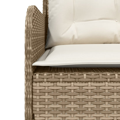 2-tlg. Garten-Sofagarnitur mit Kissen Beige Poly Rattan