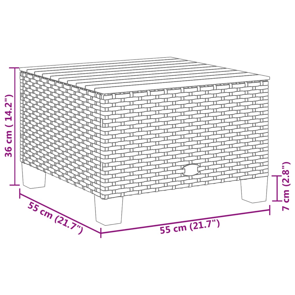 8-tlg. Garten-Sofagarnitur mit Kissen Schwarz Poly Rattan