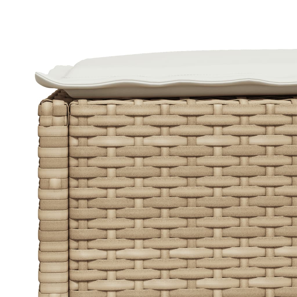 8-tlg. Garten-Sofagarnitur mit Kissen Beige Poly Rattan