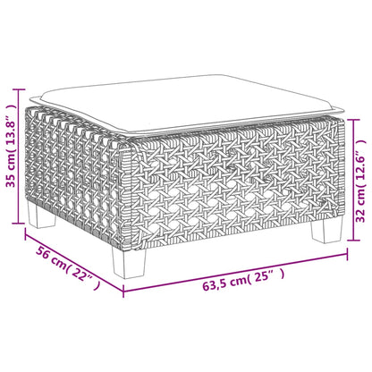 8-tlg. Garten-Sofagarnitur mit Kissen Grau Poly Rattan