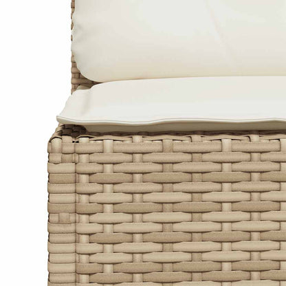 9-tlg. Garten-Sofagarnitur mit Kissen Beige Poly Rattan