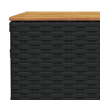 9-tlg. Garten-Sofagarnitur mit Kissen Schwarz Poly Rattan