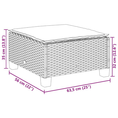 4-tlg. Garten-Sofagarnitur mit Kissen Schwarz Poly Rattan