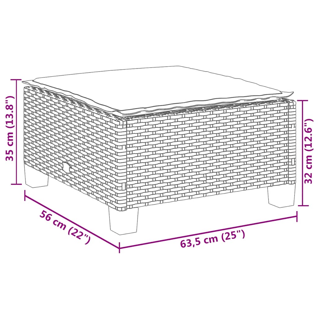 4-tlg. Garten-Sofagarnitur mit Kissen Beige Poly Rattan