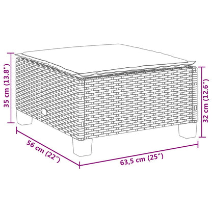 4-tlg. Garten-Sofagarnitur mit Kissen Beige Poly Rattan