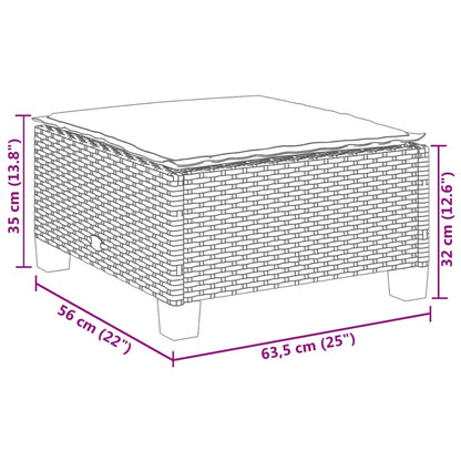 5-tlg. Garten-Sofagarnitur mit Kissen Schwarz Poly Rattan