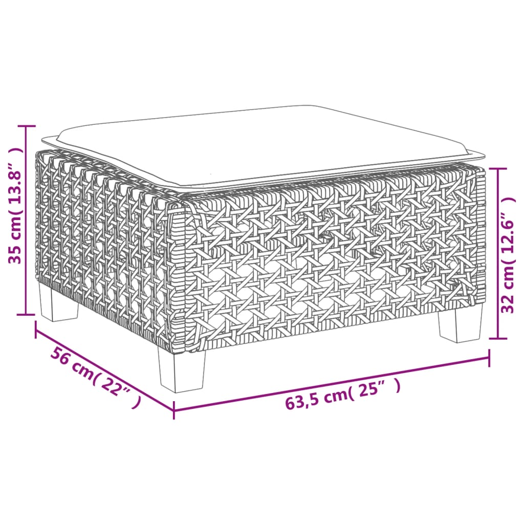 5-tlg. Garten-Sofagarnitur mit Kissen Grau Poly Rattan