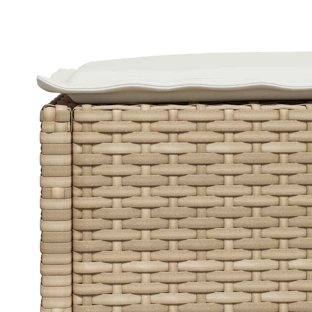 7-tlg. Garten-Sofagarnitur mit Kissen Beige Poly Rattan