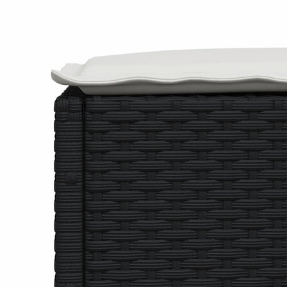 7-tlg. Garten-Sofagarnitur mit Kissen Schwarz Poly Rattan