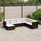 7-tlg. Garten-Sofagarnitur mit Kissen Schwarz Poly Rattan