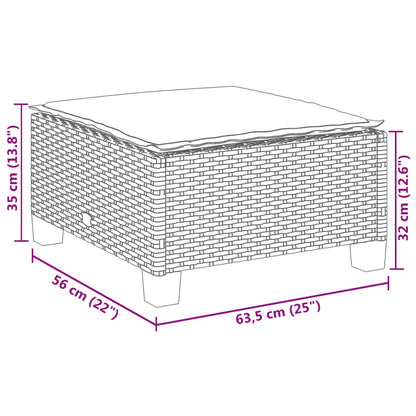 6-tlg. Garten-Sofagarnitur mit Kissen Schwarz Poly Rattan