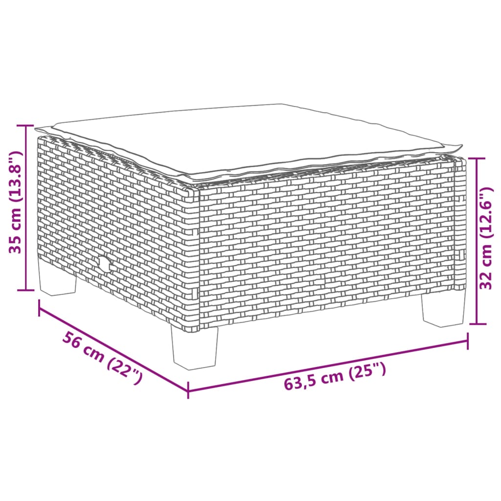 8-tlg. Garten-Sofagarnitur mit Kissen Schwarz Poly Rattan