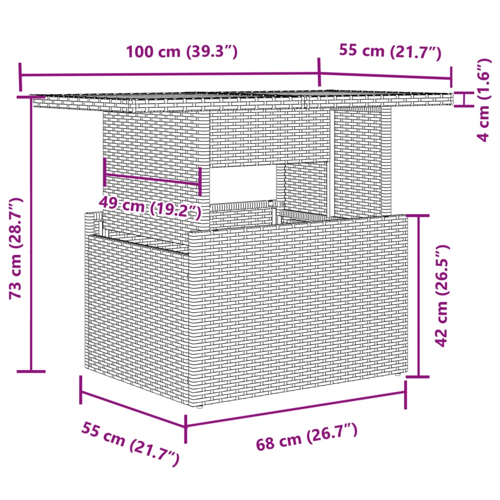 2-tlg. Garten-Sofagarnitur mit Kissen Grau Poly Rattan Glas