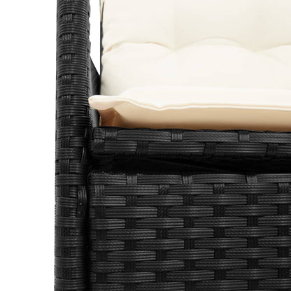 9-tlg. Garten-Essgruppe mit Kissen Schwarz Poly Rattan