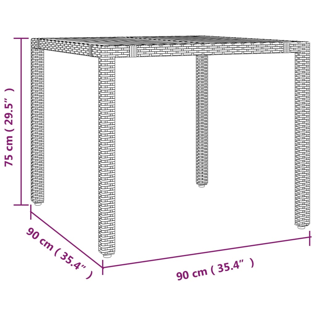 5-tlg. Garten-Bistro-Set mit Kissen Schwarz Poly Rattan