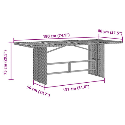 9-tlg. Garten-Bistro-Set mit Kissen Schwarz Poly Rattan