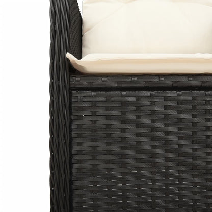 5-tlg. Garten-Bistro-Set mit Kissen Schwarz Poly Rattan