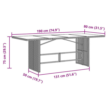 9-tlg. Garten-Bistro-Set mit Kissen Braun Poly Rattan