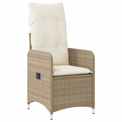 5-tlg. Garten-Bistro-Set mit Kissen Beige Poly Rattan