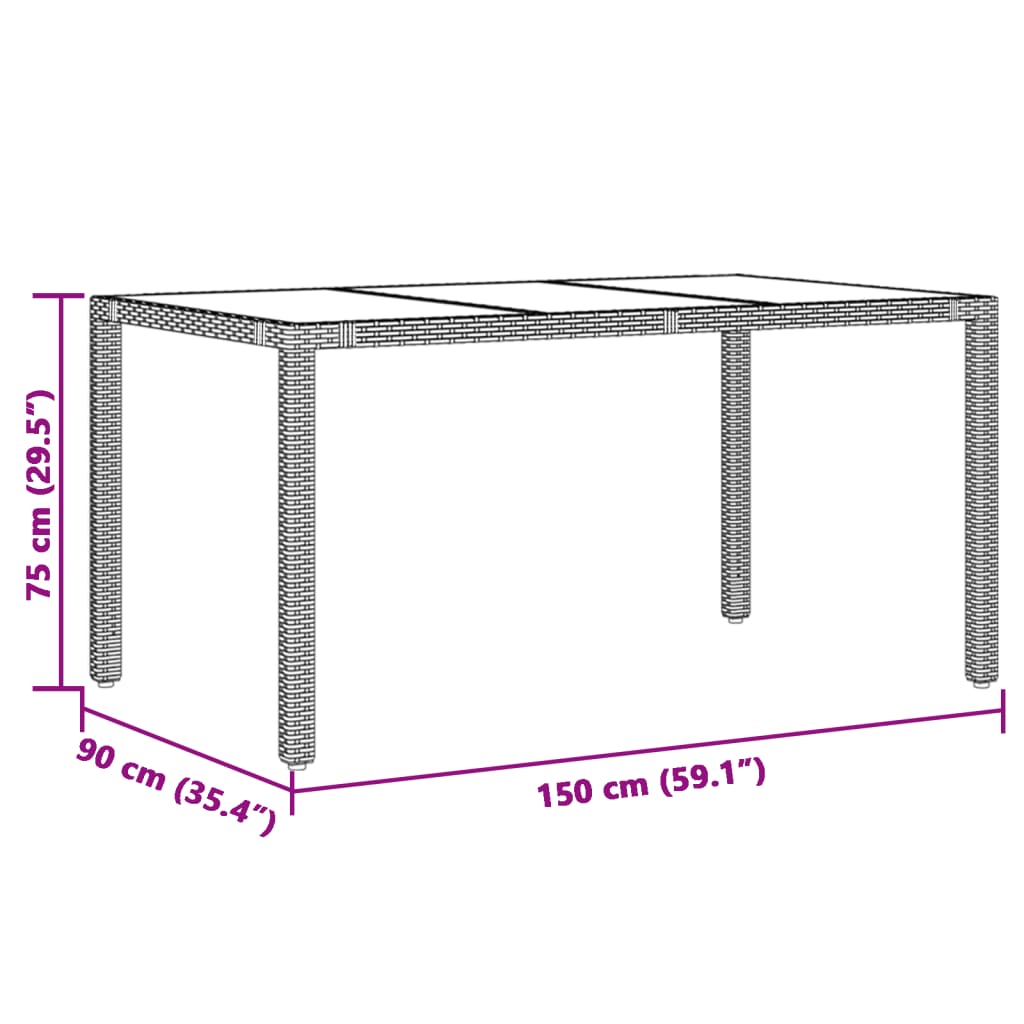 7-tlg. Garten-Bistro-Set mit Kissen Schwarz Poly Rattan