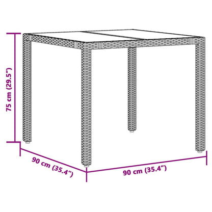 3-tlg. Garten-Bistro-Set mit Kissen Braun Poly Rattan