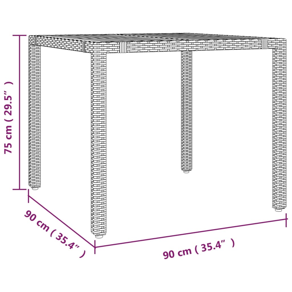 3-tlg. Garten-Bistro-Set mit Kissen Braun Poly Rattan